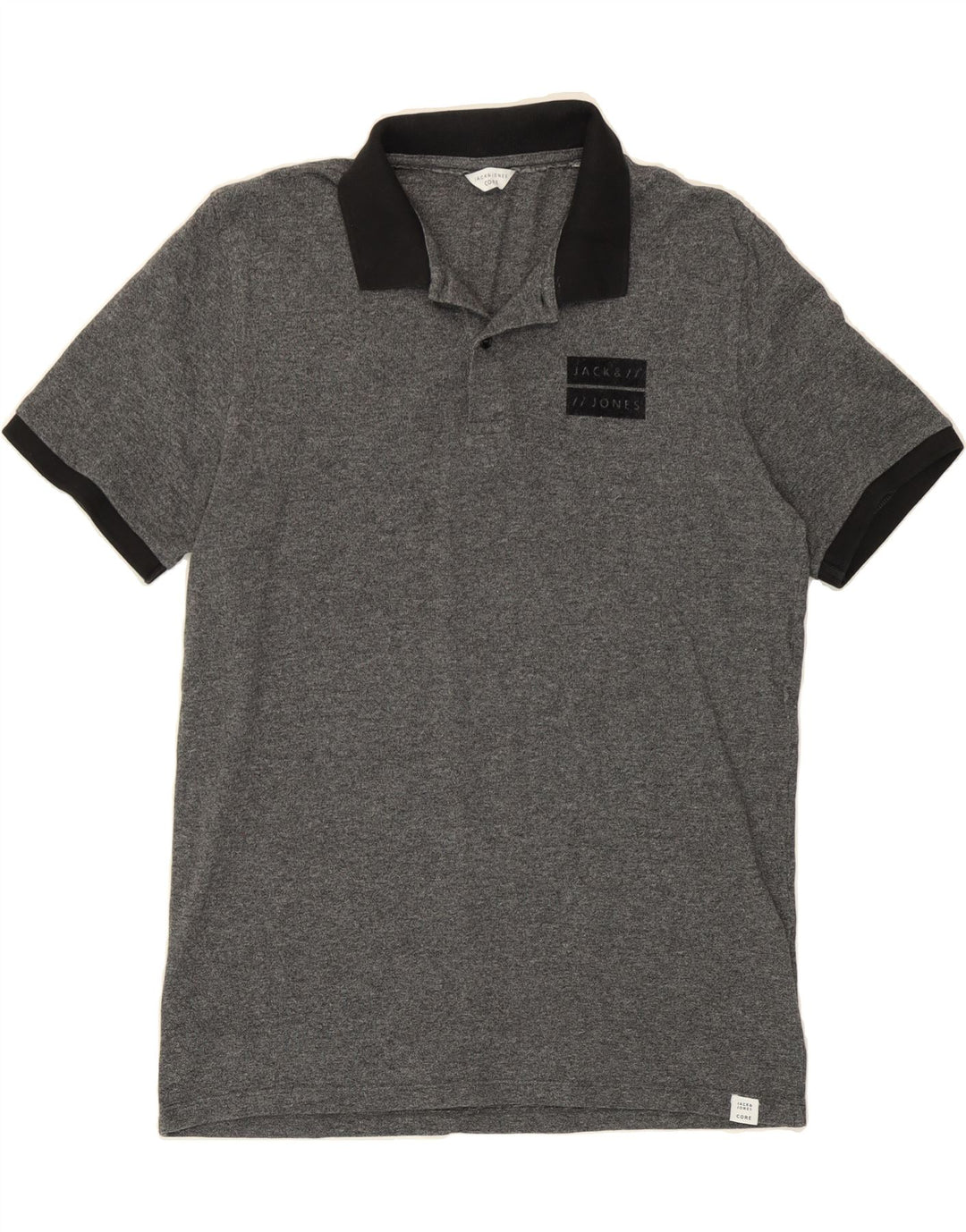 JACK & JONES Mens Polo Shirt XL Grey Cotton Vintage Jack & Jones and Second-Hand Jack & Jones from Messina Hembry 