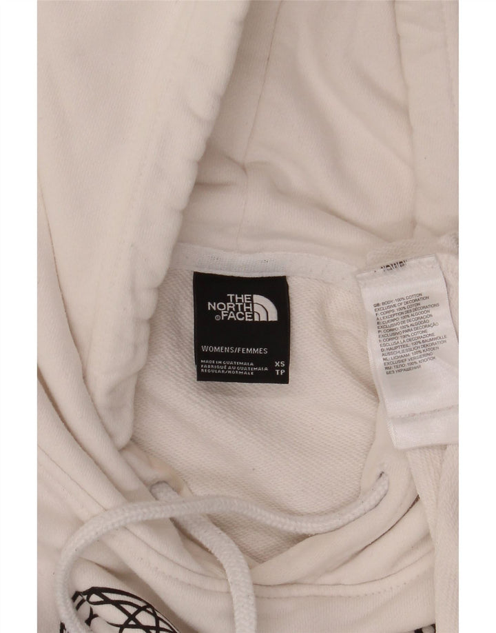 THE NORTH FACE Maglione corto con cappuccio grafico oversize da donna UK 6 XS Bianco
