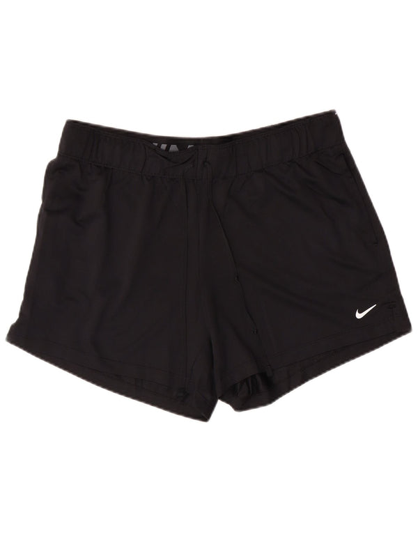 Pantaloncini sportivi NIKE Dri Fit da donna UK 14 medio nero poliestere