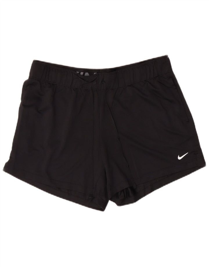 Pantaloncini sportivi NIKE Dri Fit da donna UK 14 medio nero poliestere