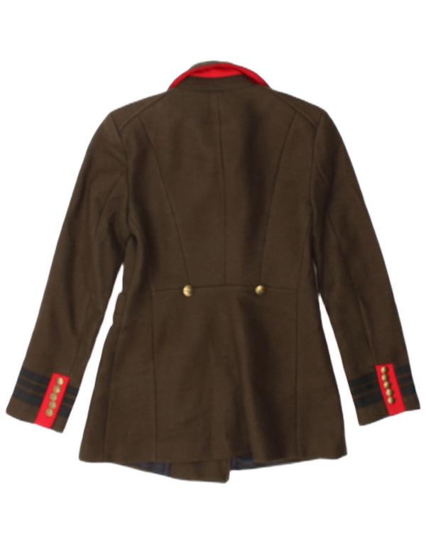 Giacca blazer doppiopetto da donna Zara UK 10 piccola a righe kaki