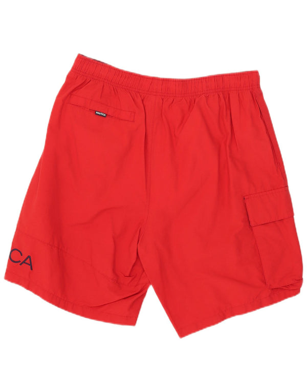 Pantaloncini da bagno grafici da uomo Nautica grandi in cotone rosso
