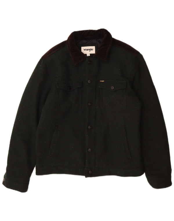 Giacca utility da uomo Wrangler UK 40 Large Verde Colourblock Poliestere