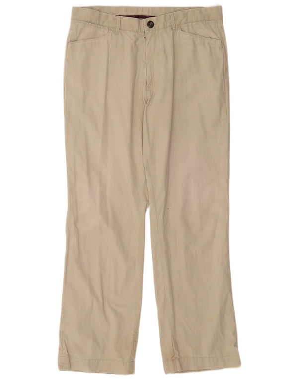 Pantaloni casual dritti autografi da uomo Marks & Spencer W34 L31 kaki