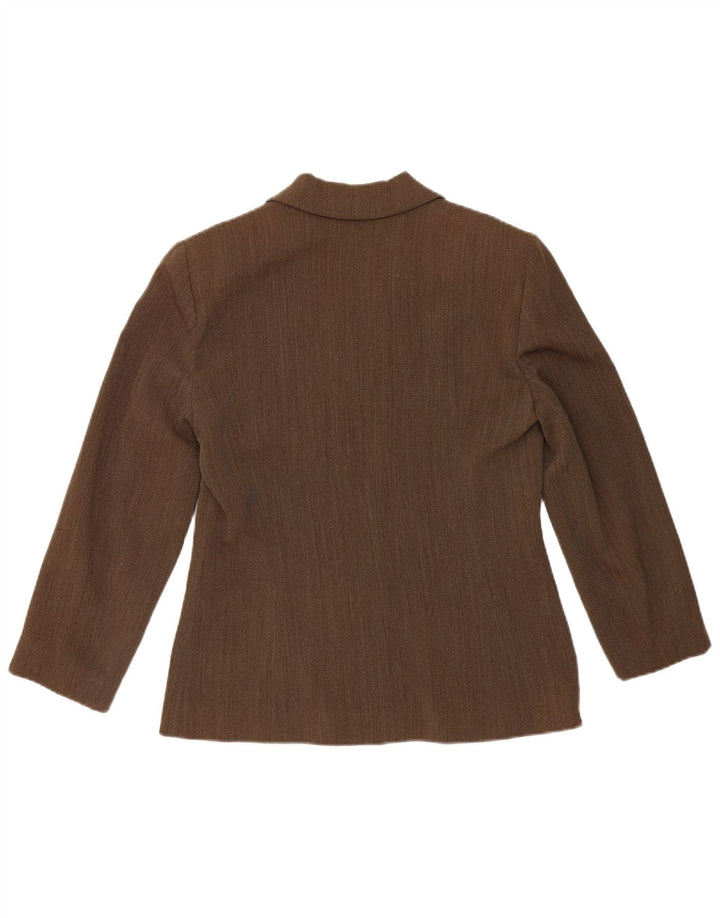 Giacca blazer a 4 bottoni da donna Pierre Cardin UK 14 Marrone medio
