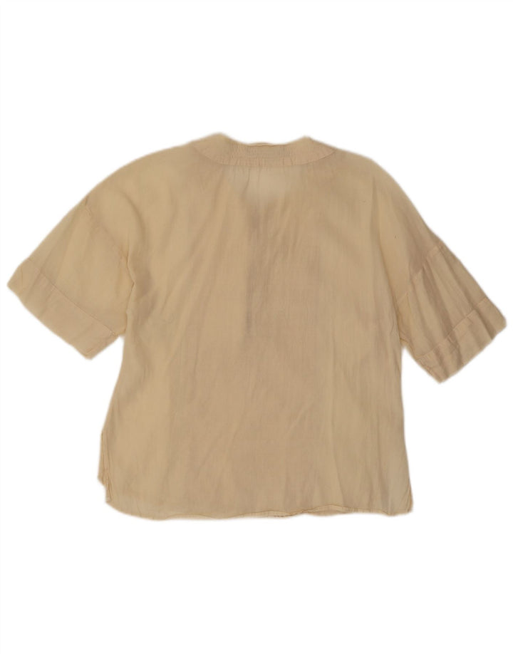 ZARA Womens Blouse Top UK 14 Medium Beige