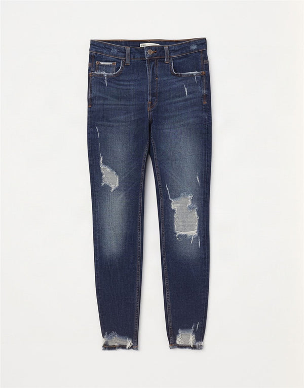 Jeans skinny effetto consumato Zara da uomo EU 40 medio W31 L28 blu