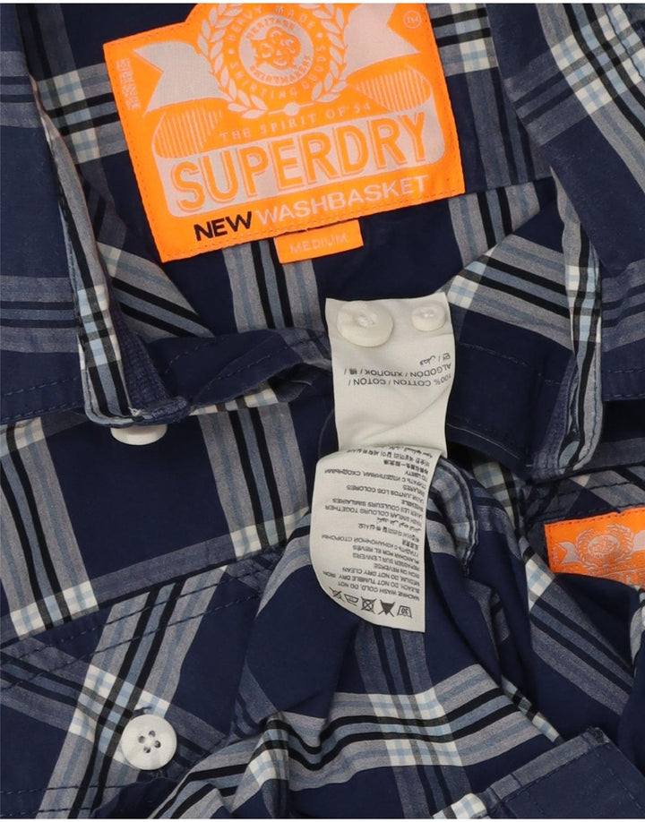 Camicia da uomo Superdry in cotone a quadri blu navy medio