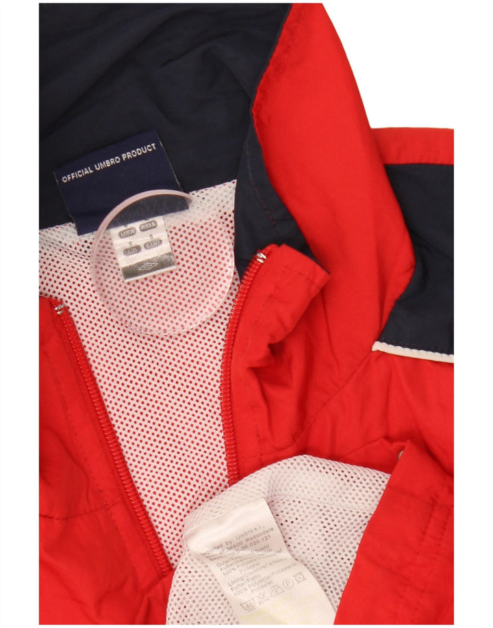 Giacca da ginnastica grafica da uomo Umbro piccola in poliestere color block rosso