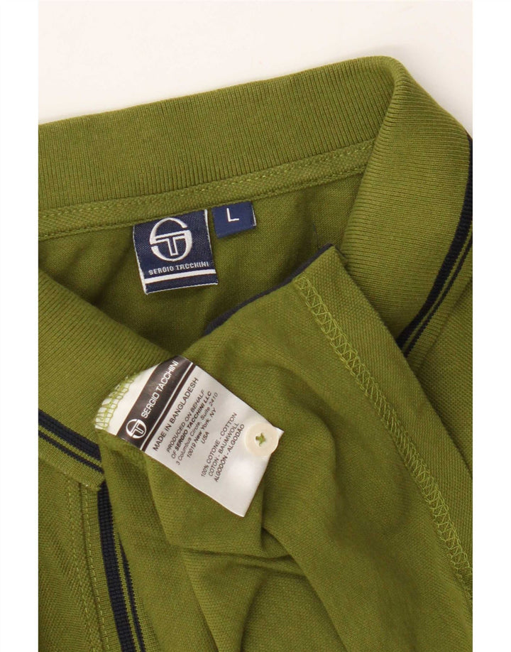 Polo da uomo Sergio Tacchini grande in cotone kaki