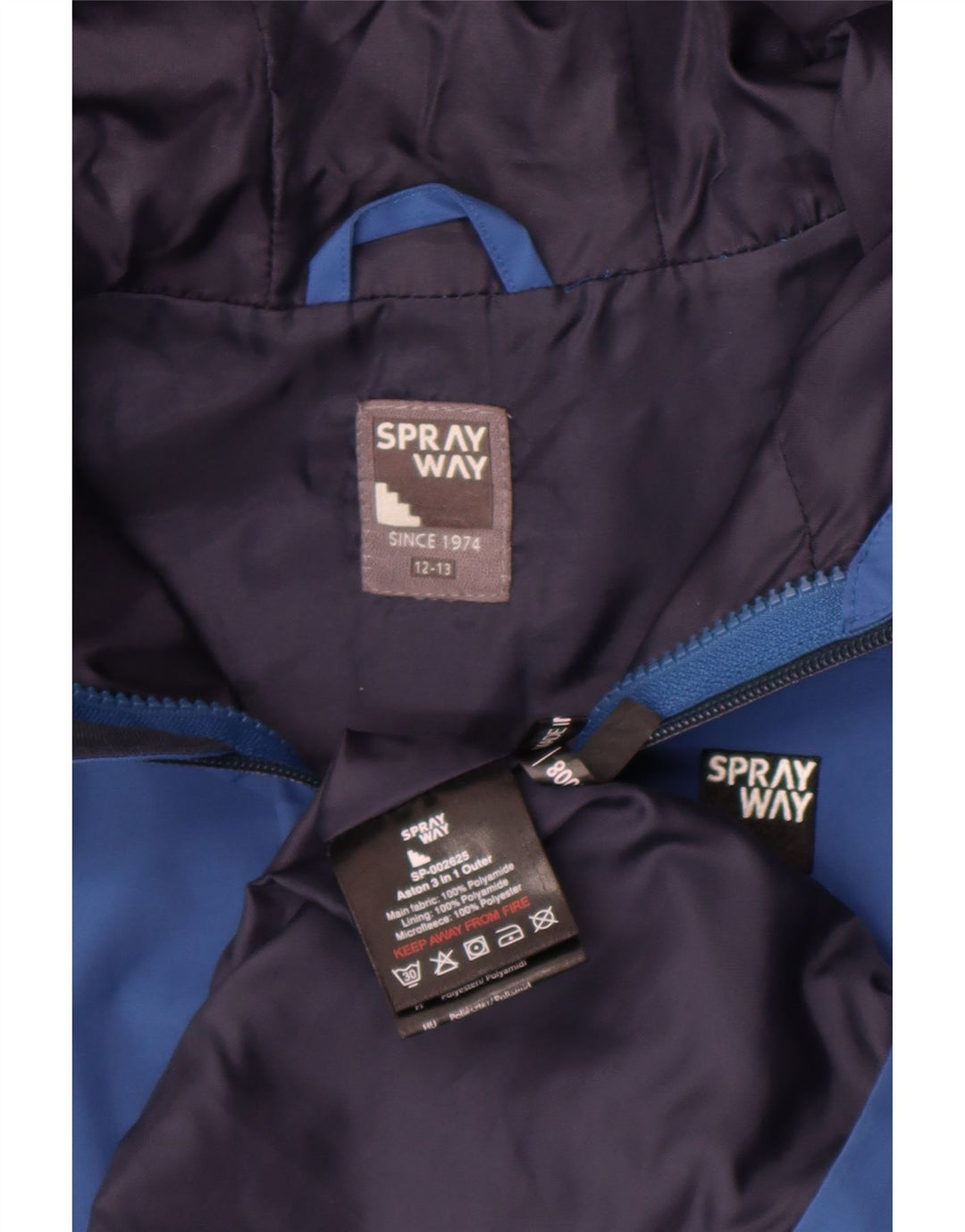 Giacca antipioggia con cappuccio Sprayway per ragazzi 12-13 anni in poliammide blu
