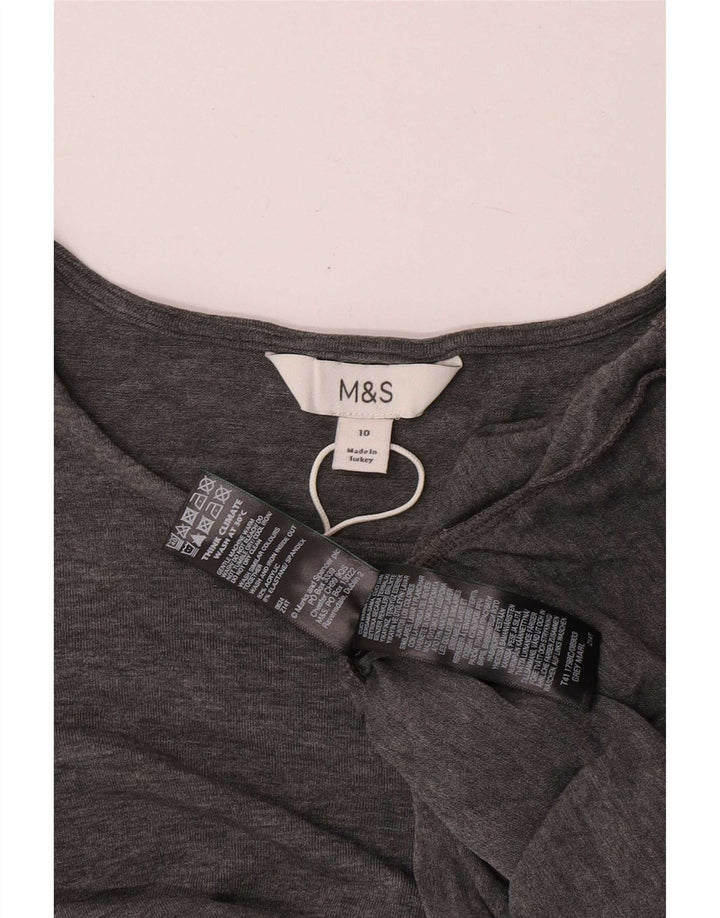 Top manica lunga da donna Marks & Spencer UK 10 piccolo acrilico grigio