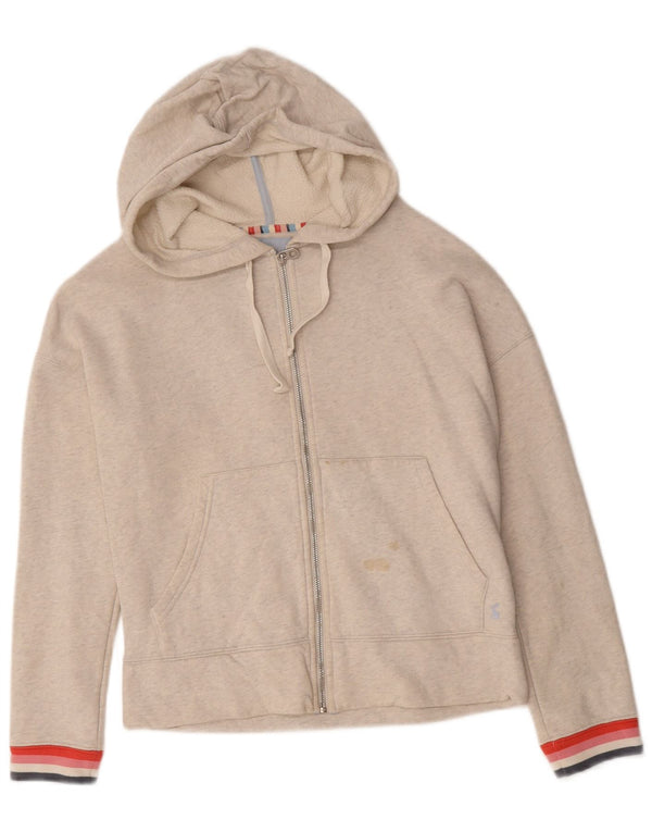 Joules, maglione con cappuccio e zip oversize da donna, UK 10, piccolo in poliestere beige