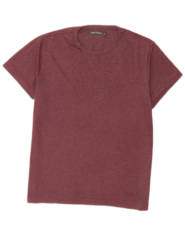 T-shirt regolare da uomo a maniche corte French Connection Top XL bordeaux chiazzato