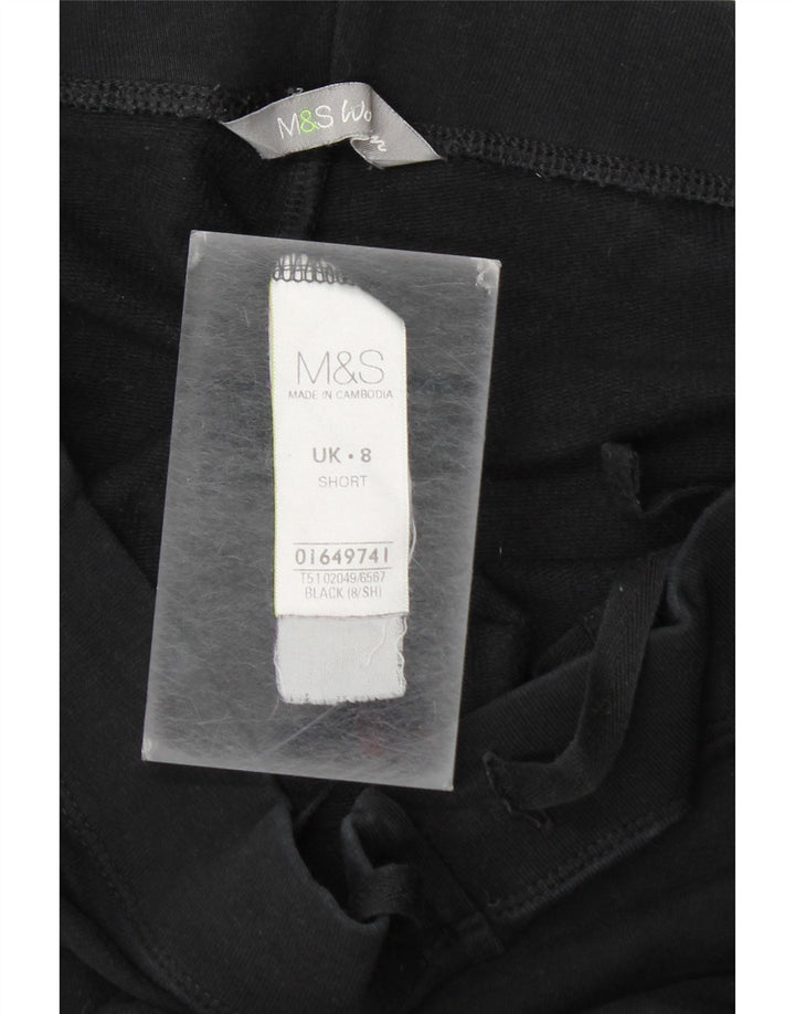 Pantaloni da tuta da donna Marks & Spencer UK 8 piccoli in cotone nero