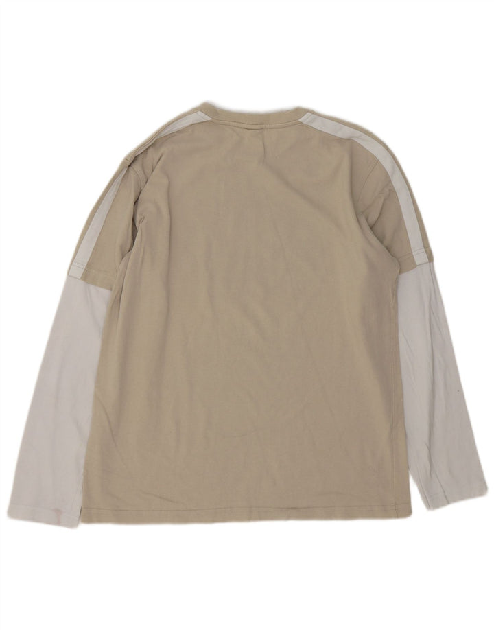 North Sails Top grafico da uomo a maniche lunghe in cotone color block beige medio