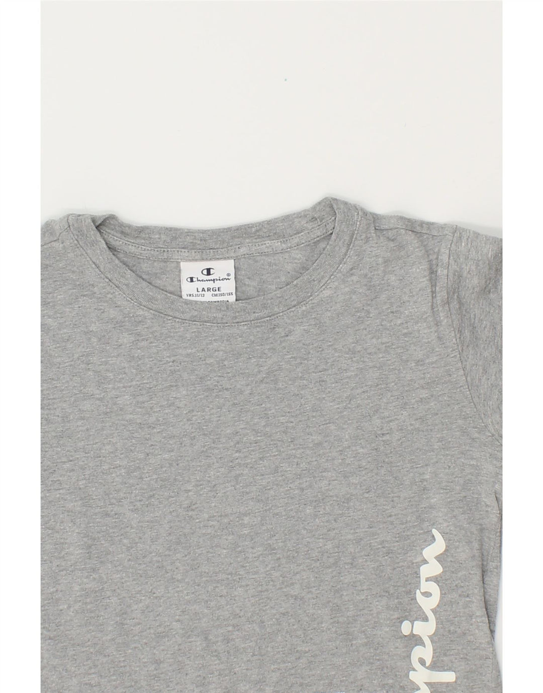 CHAMPION Girls Graphic Top Long Sleeve 11-12 Years Large  Grey Vintage Champion and Second-Hand Champion from Messina Hembry 