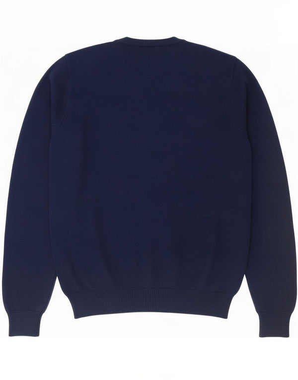 Maglione maglione con scollo a V vestibilità regolare da uomo Marks & Spencer blu navy medio