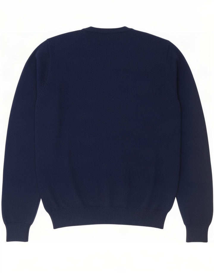Maglione maglione con scollo a V vestibilità regolare da uomo Marks & Spencer blu navy medio
