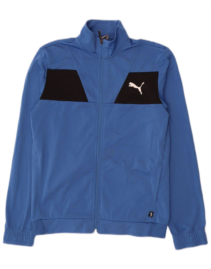 Giacca da tuta da ragazzo Puma 13-14 anni in poliestere color block blu