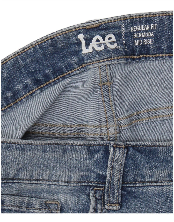 Bermuda in denim da donna a vita media con vestibilità regolare LEE W34 Large Blu