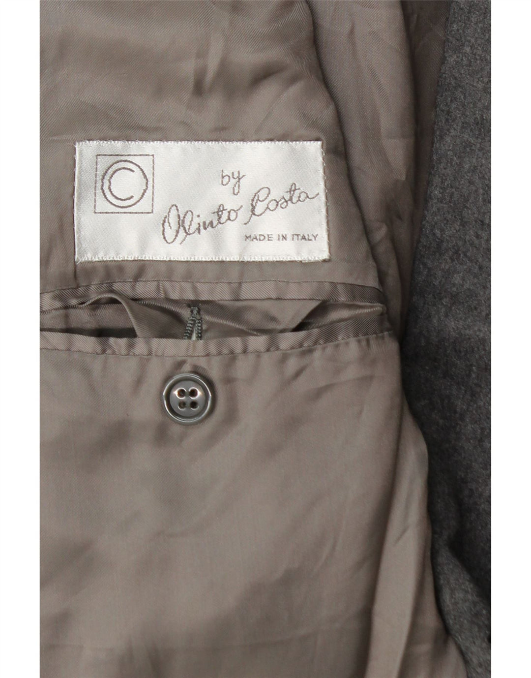 Giacca blazer doppiopetto vintage da uomo IT 52 XL in lana grigia