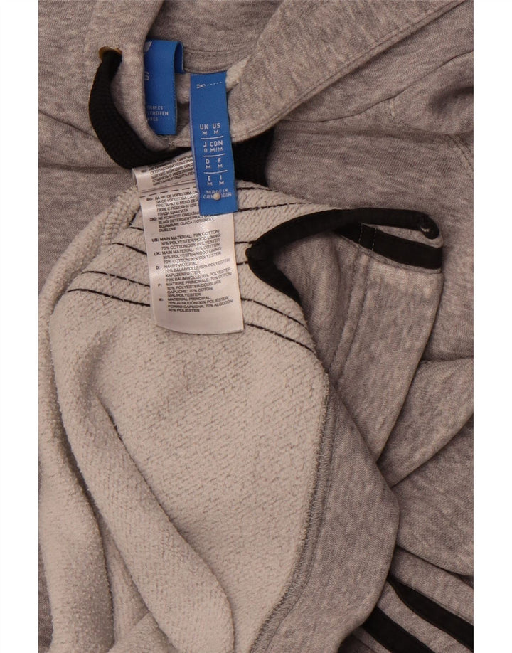 Maglione con cappuccio da uomo ADIDAS in cotone screziato grigio medio
