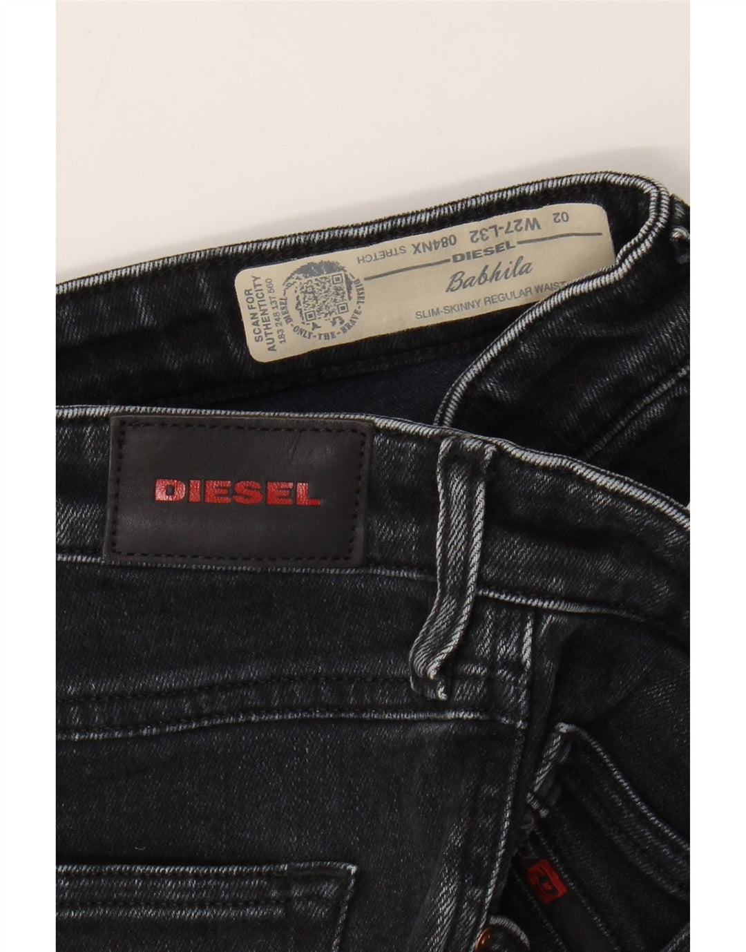Jeans skinny slim slim fit Babhila da donna DIESEL W27 L27 cotone nero