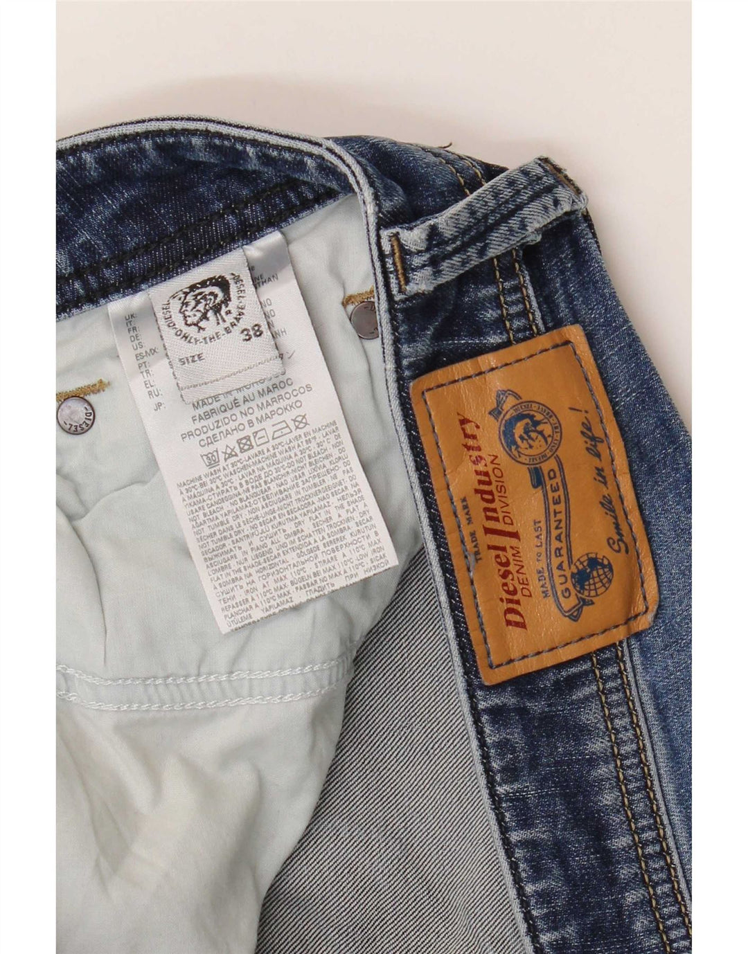 Jeans dritti da uomo Diesel W38 L34 cotone blu