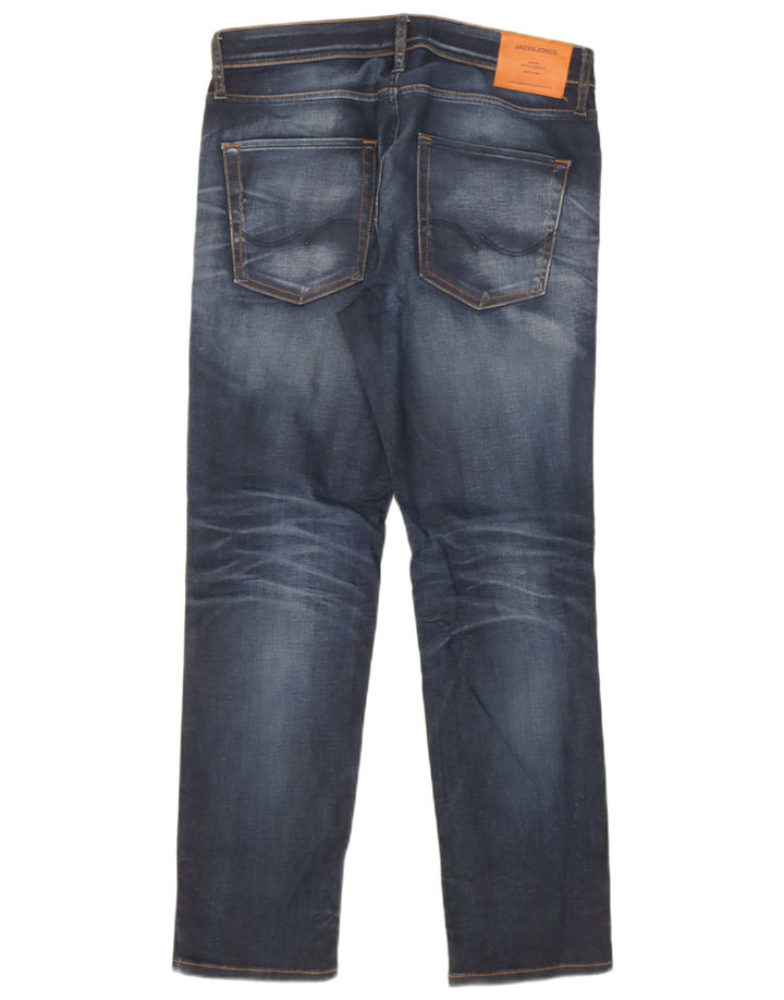 Jack & Jones Uomo Tim Slim Jeans dritti W33 L30 Blu Navy