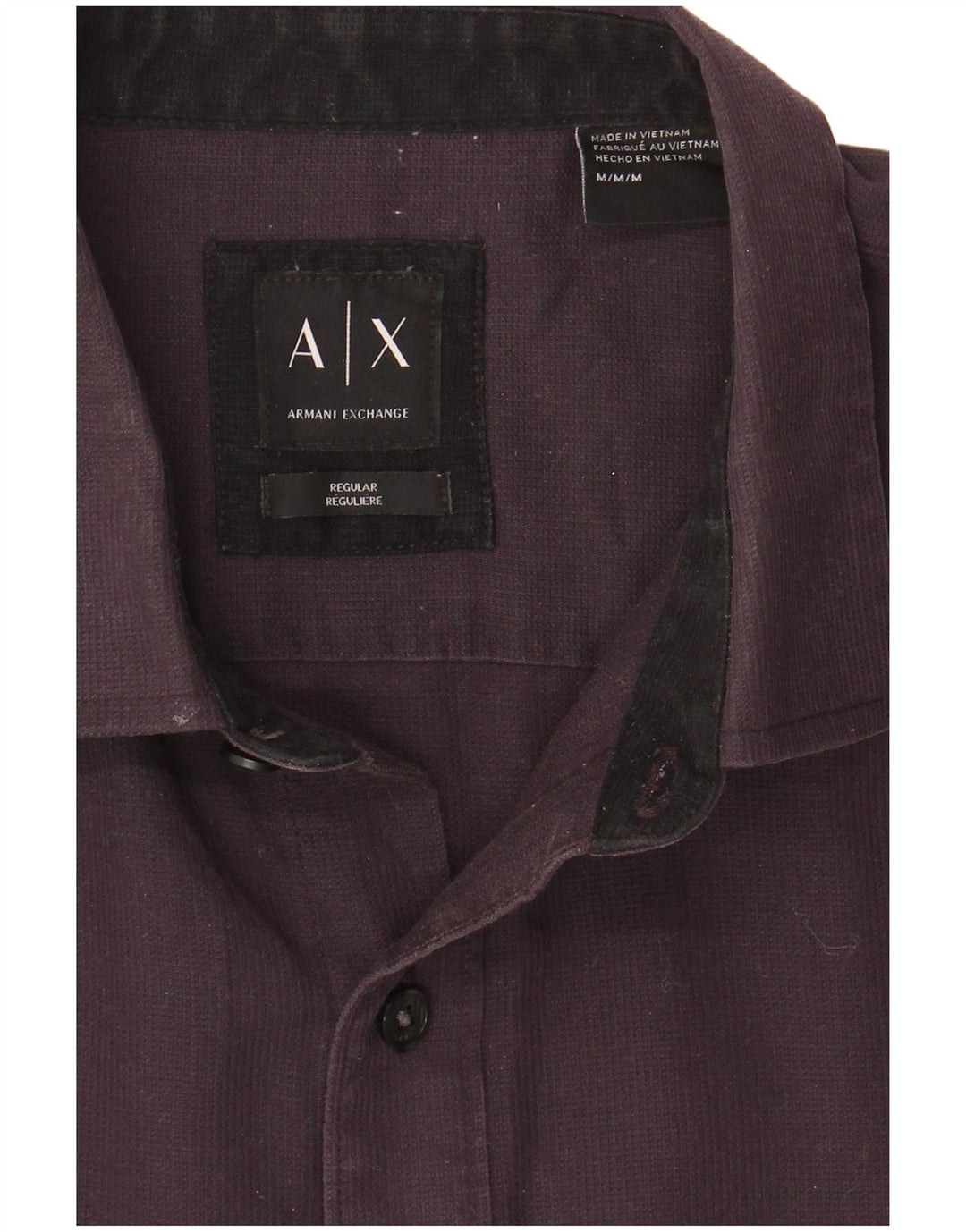 Camicia Armani Exchange da uomo vestibilità regolare in cotone nero medio
