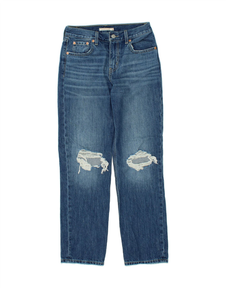 LEVI'S Womens Distressed Low Straight Jeans W26 L31 Blue Cotton Vintage Levi's and Second-Hand Levi's from Messina Hembry 