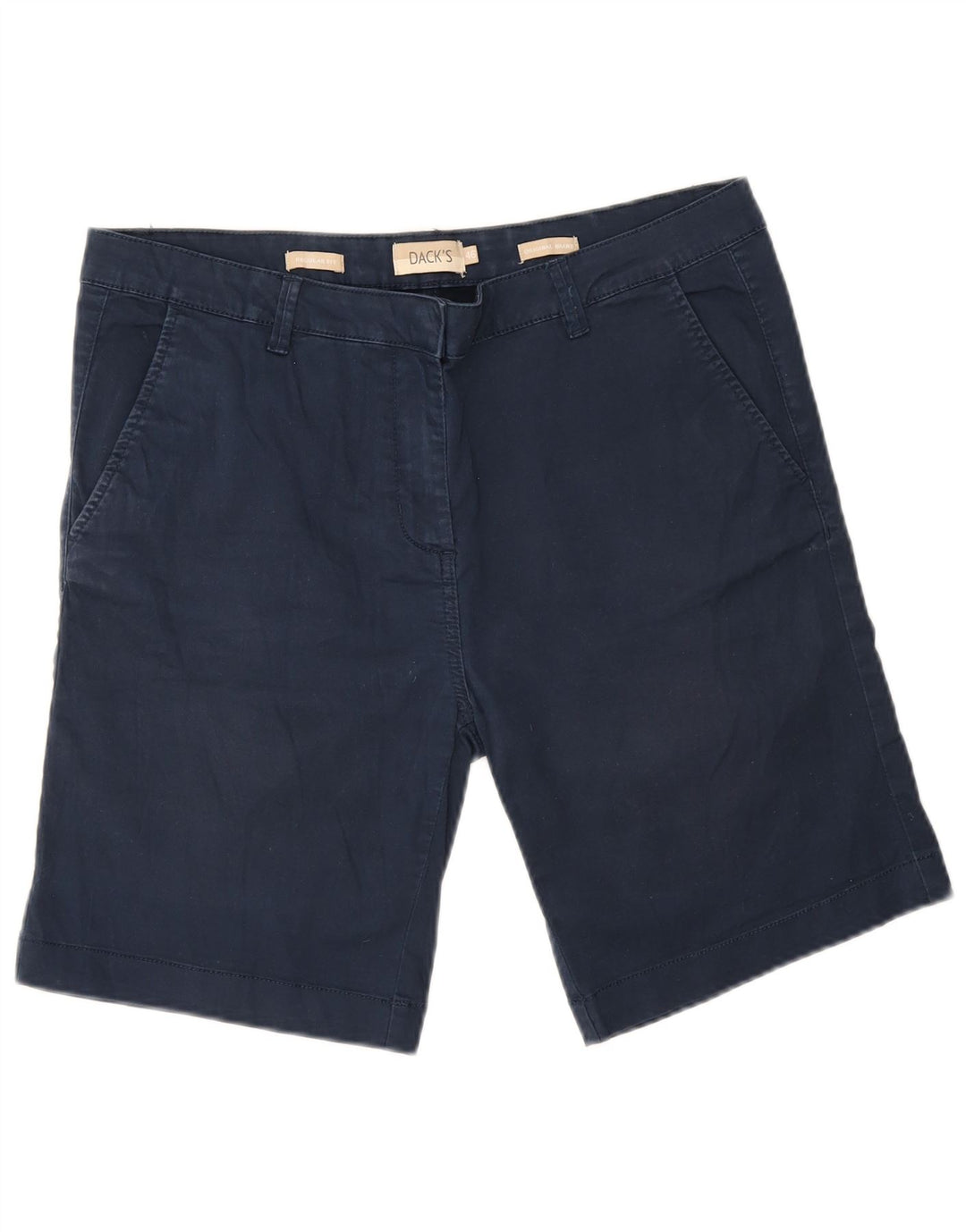 Pantaloncini chino vestibilità regolare da donna di Dack IT 46 Large W34 cotone blu navy