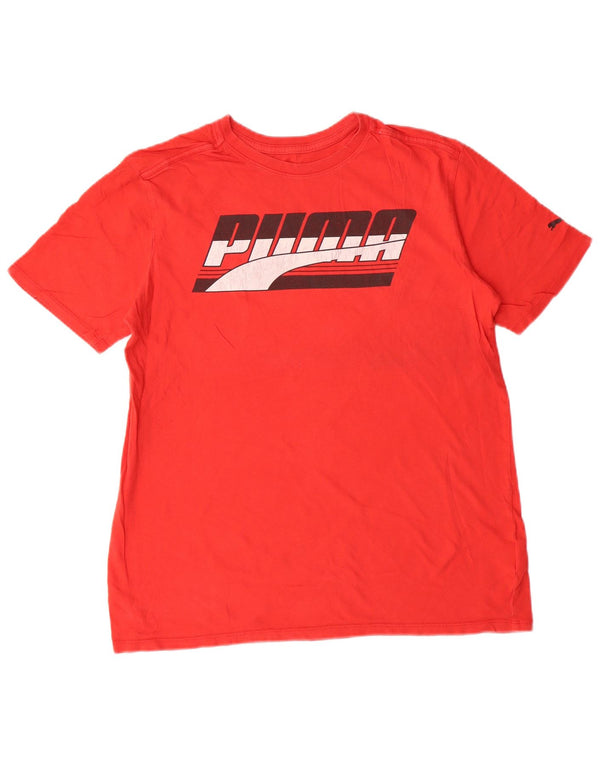T-shirt grafica da uomo Puma Top Small in cotone rosso