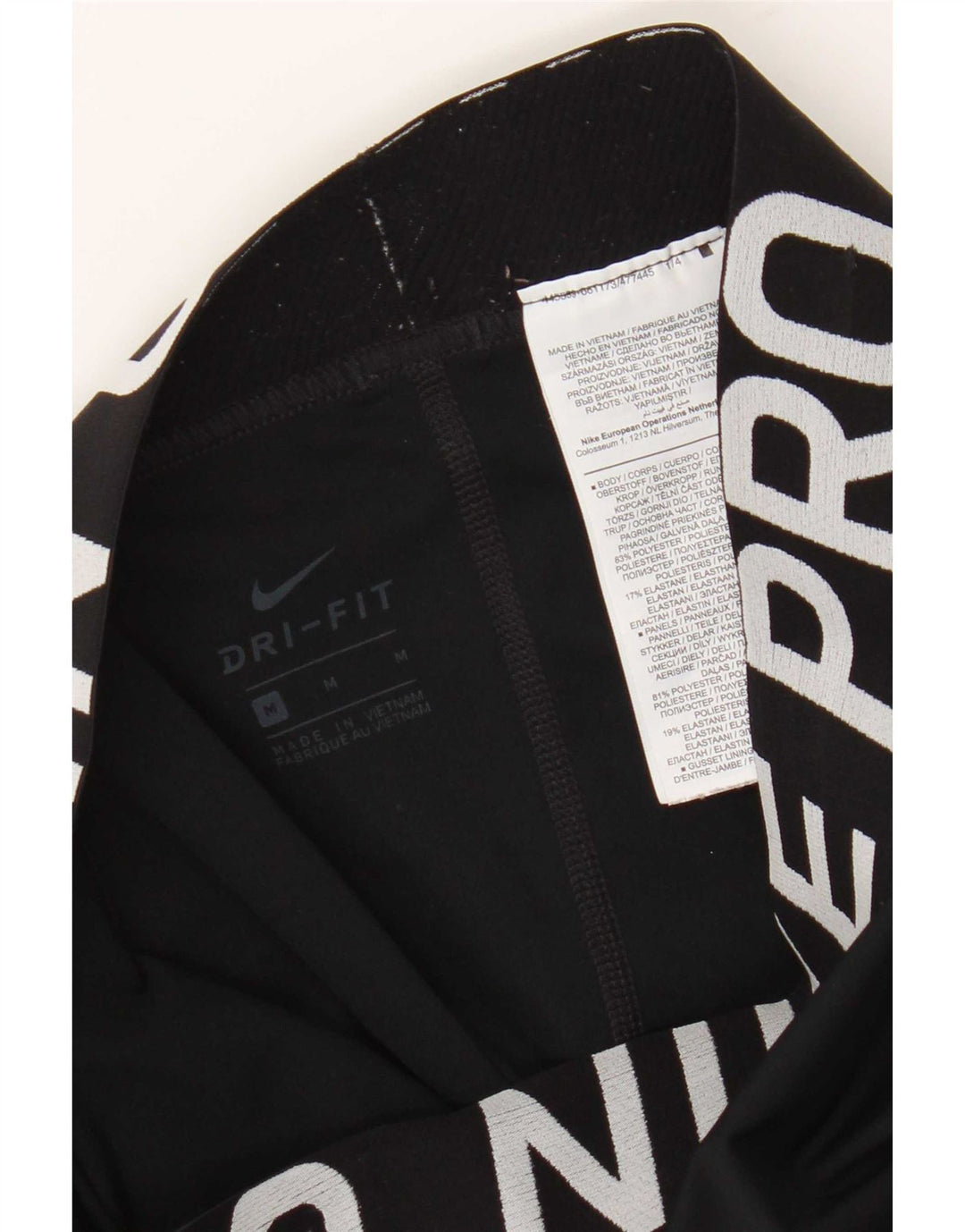 Leggings grafici Nike Dri Fit da donna UK 12 medio nero poliestere