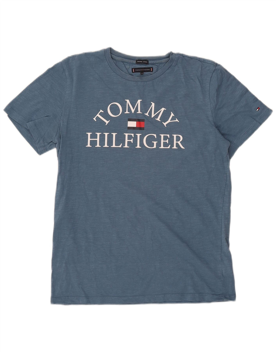 TOMMY HILFIGER T-shirt grafica per ragazzi 15-16 anni in cotone blu