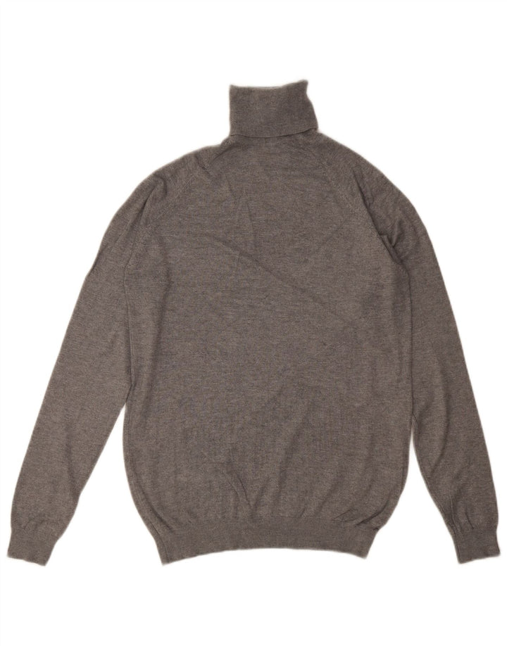Maglione maglione a collo alto da donna Zara UK 10 piccolo in viscosa grigia