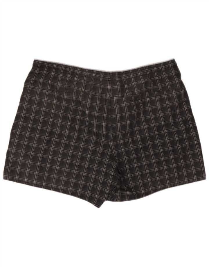 Pantaloncini sportivi da uomo Adidas grandi in poliestere a quadri grigi