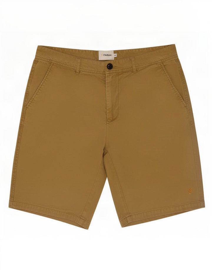 Pantaloncini chino da uomo Farah medi W32 cotone kaki