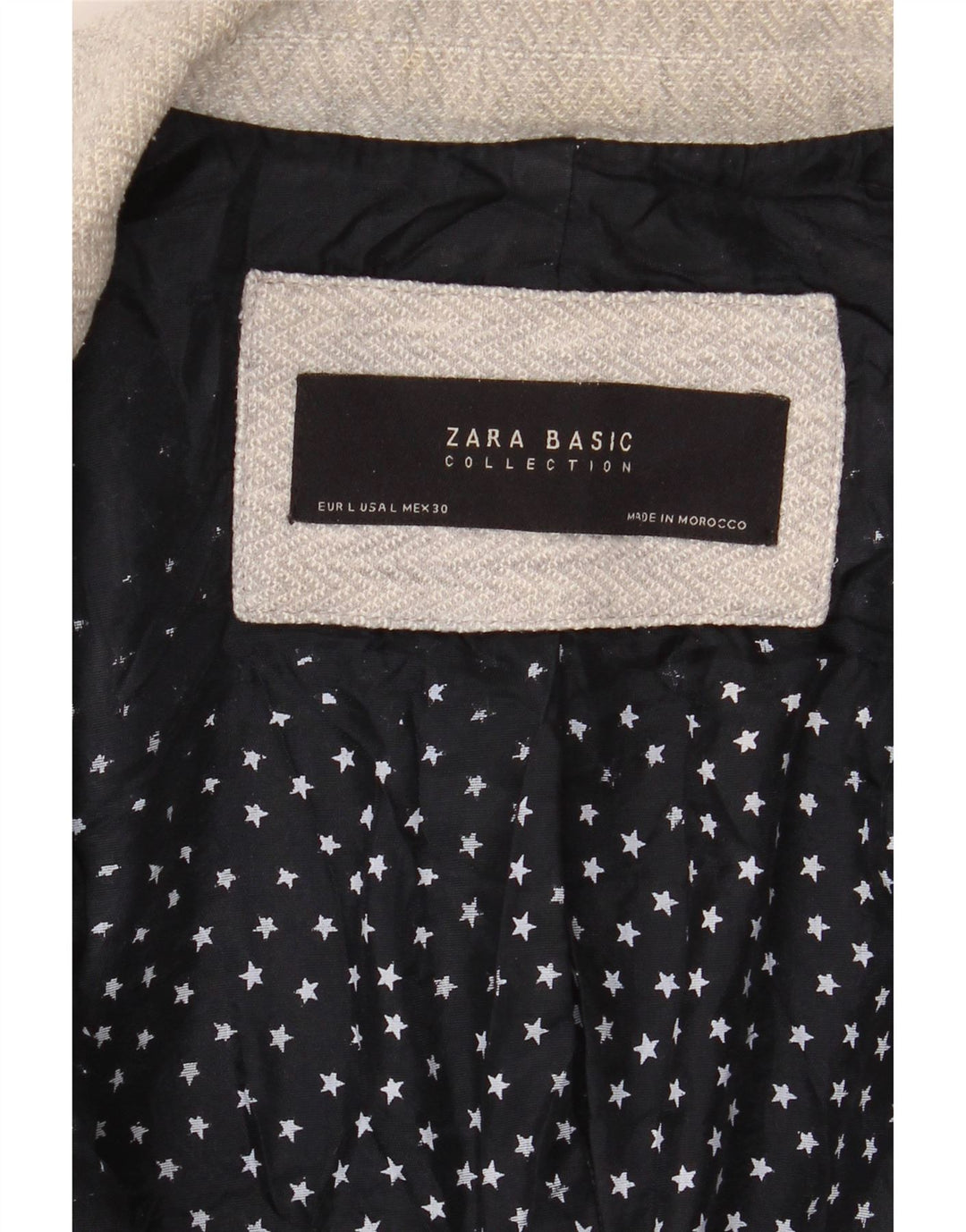Giacca blazer a 1 bottone da donna Zara UK 16 grande spina di pesce grigia