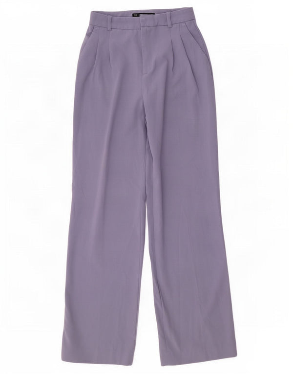 Zara Womens High Waist Pegged Chino Trousers Small W26 L32 Purple Polyester