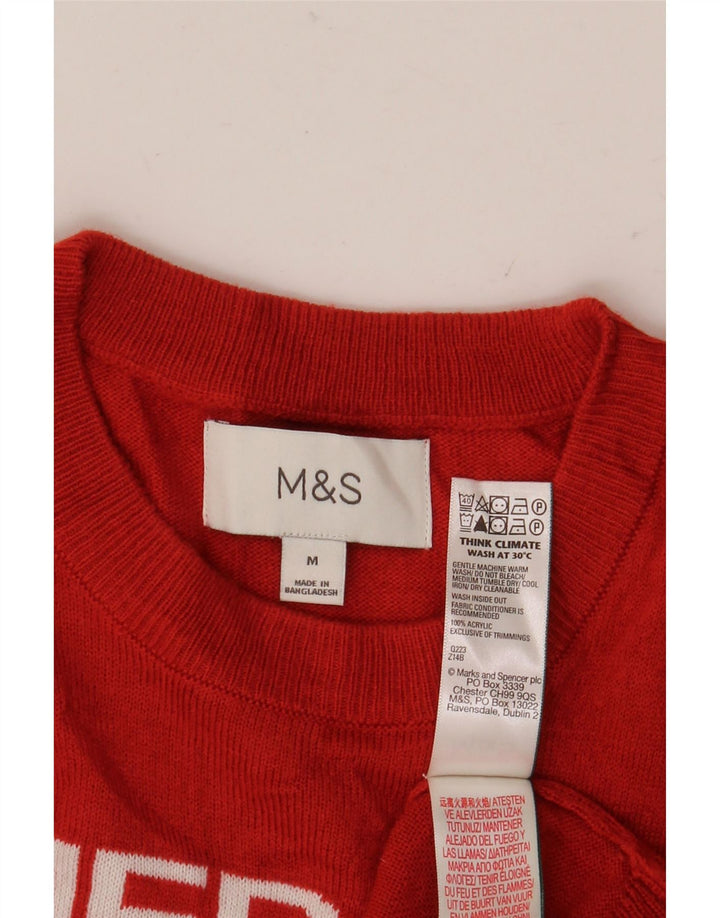 Maglione maglione girocollo con grafica da uomo Marks & Spencer rosso medio Natale