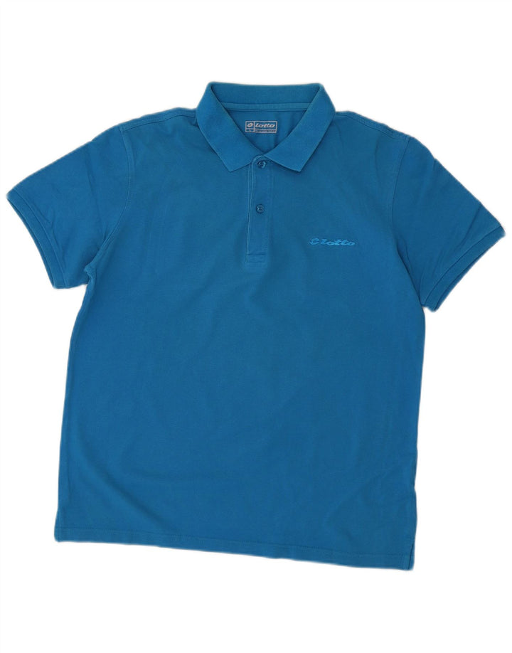 Polo da uomo LOTTO Large in cotone blu