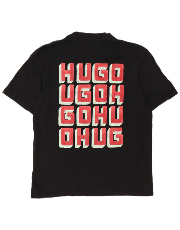 T-shirt grafica da uomo Hugo Boss Top grande in cotone nero