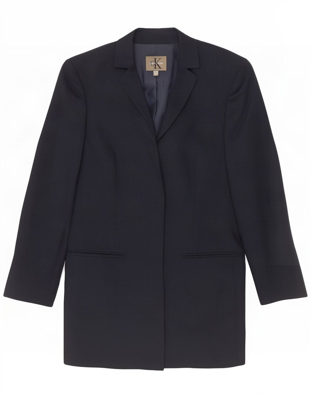 Calvin Klein Giacca blazer lunga da donna EU 40 Blu navy medio