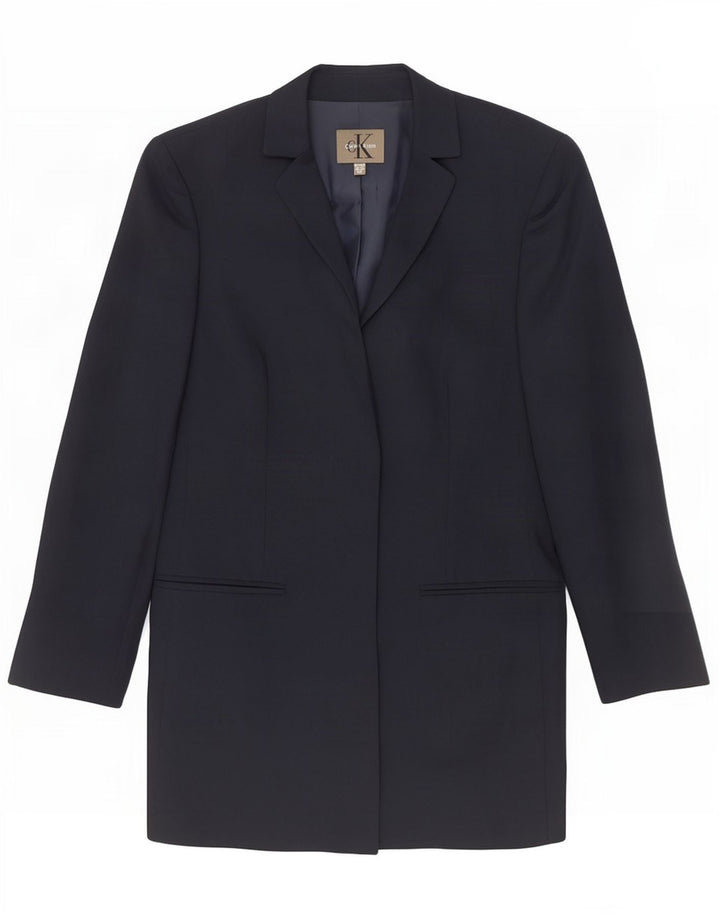 Calvin Klein Giacca blazer lunga da donna EU 40 Blu navy medio