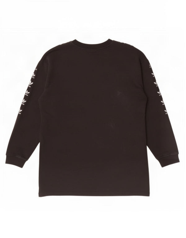 Felpa oversize con grafica da donna Adidas UK 8 piccola in cotone nero