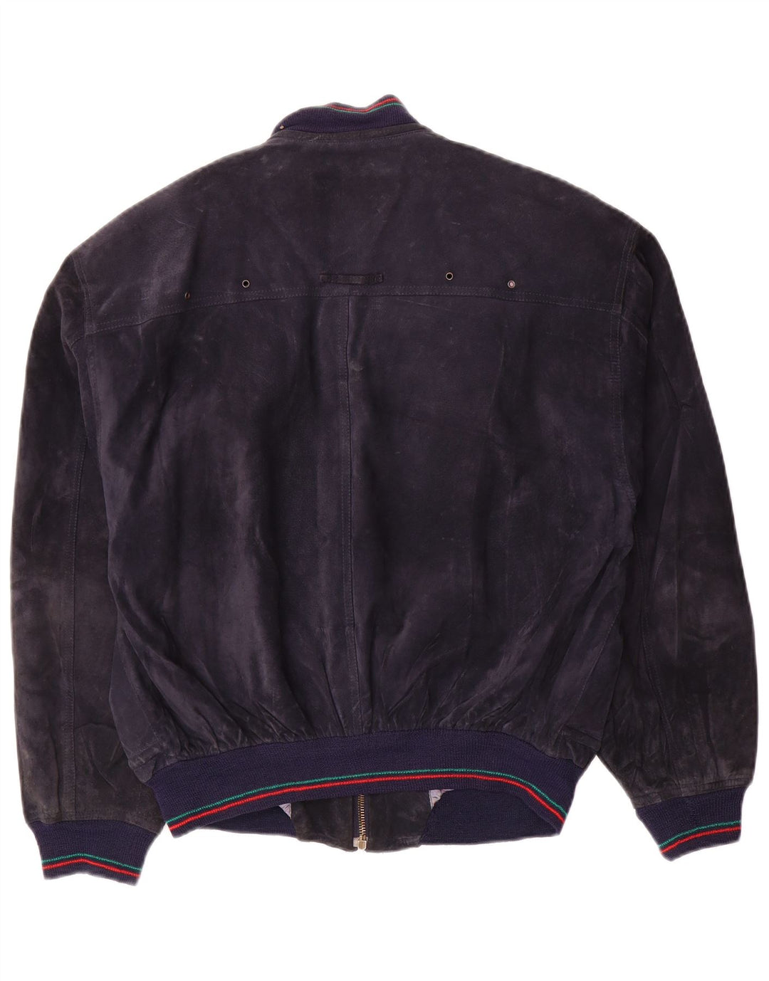 Cinquanta Giubbotto Bomber in Pelle Scamosciata da Uomo IT 48 Medio in Pelle Blu Navy