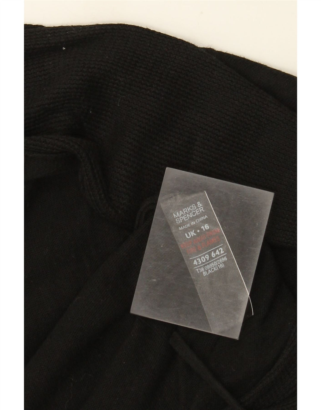 Maglione cardigan aperto lungo da donna Marks & Spencer UK 16 grande nero
