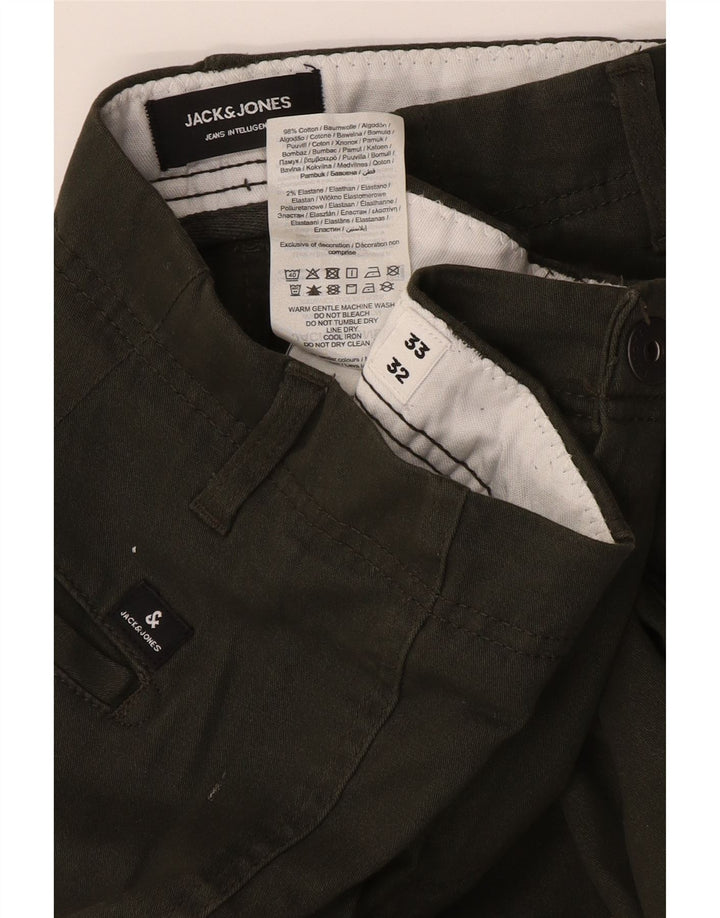 Pantaloni cargo slim da uomo Jack & Jones W33 L32 cotone verde